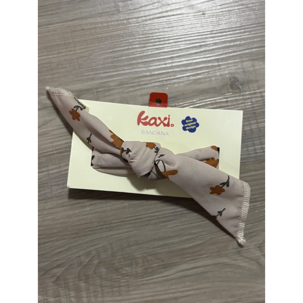 Kaxi Bandana Floral‎ Print Beige Brown Twisty Hair Accessory